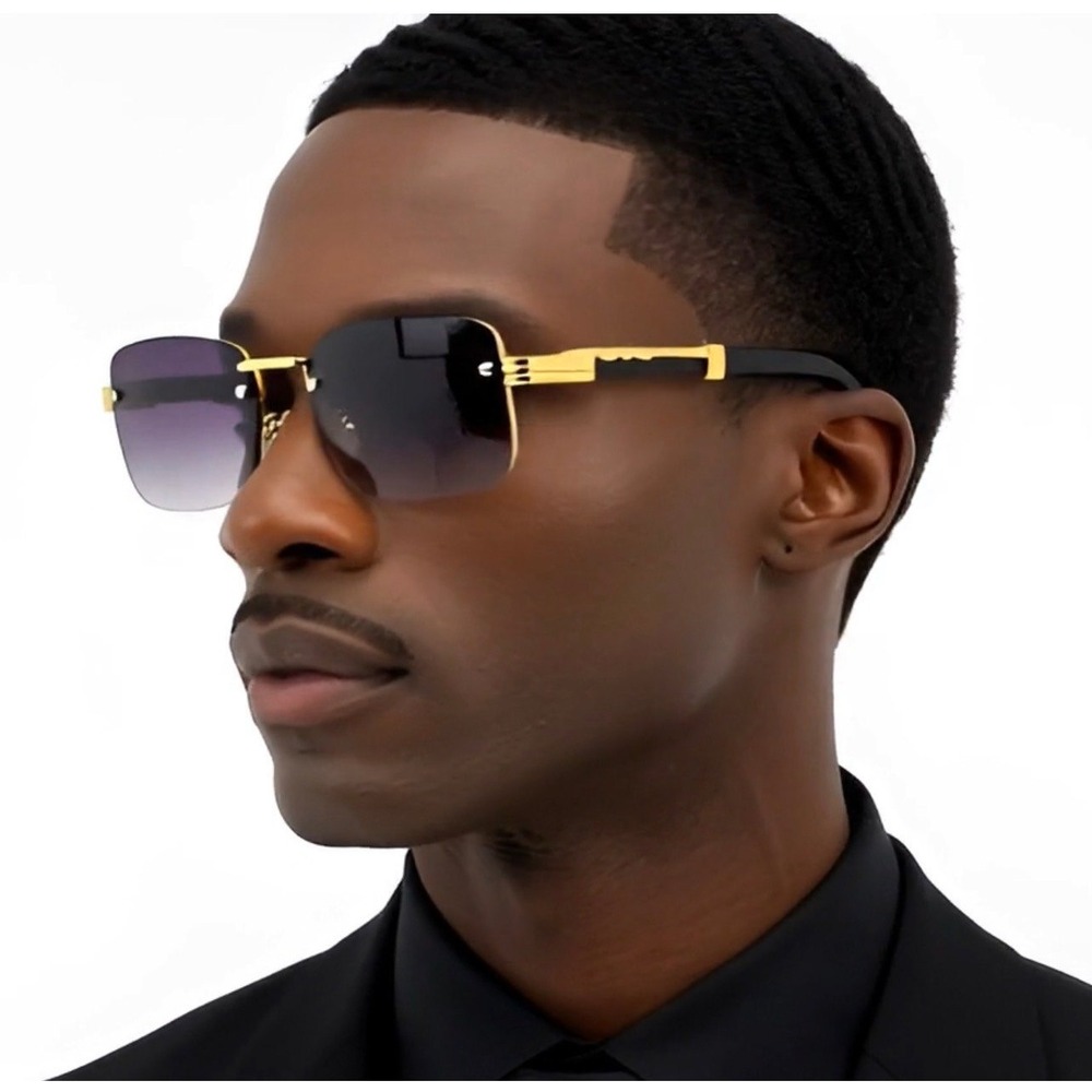 Men Sunglasses Gradient Black Lens Small Trendy Style Fashion Lentes Gafas Nuevo